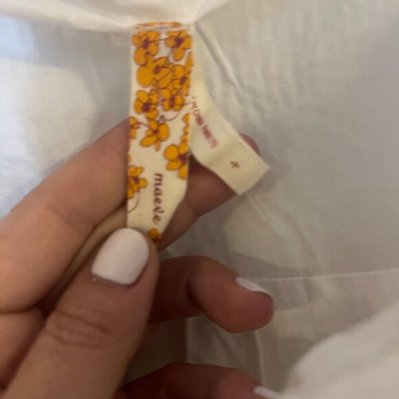 White Anthropologie Dress with Flower Detail - Picture 2 of 2